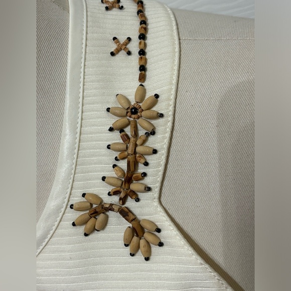 Mayle Wood Embellished Orange Tank Top with Wooden Button Details - Picture 3 of 13